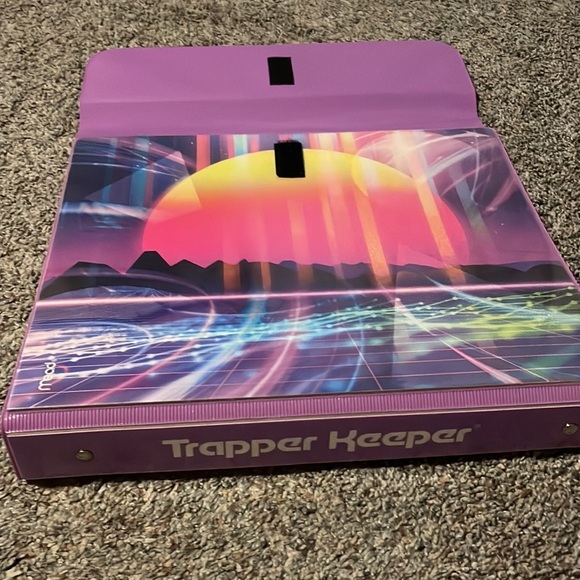 Mead Trapper Keeper Binder Original Outrun Sunset 1" Round 2 Folders Clipboard - Picture 2 of 7